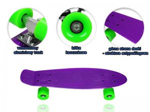 Deskorolka-4s-Pennyboard-Fishboard-Violet-Green